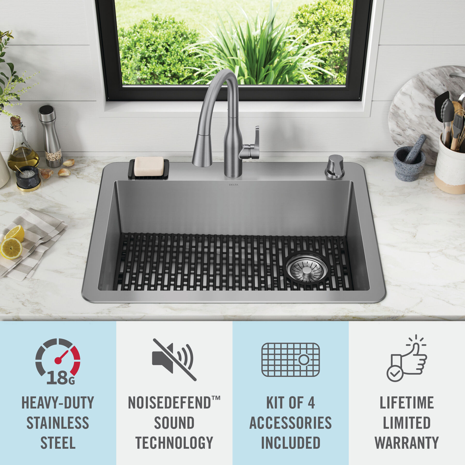 30” Drop-In Undermount Stainless Steel Single Bowl Kitchen Sink with Accessories, image 16